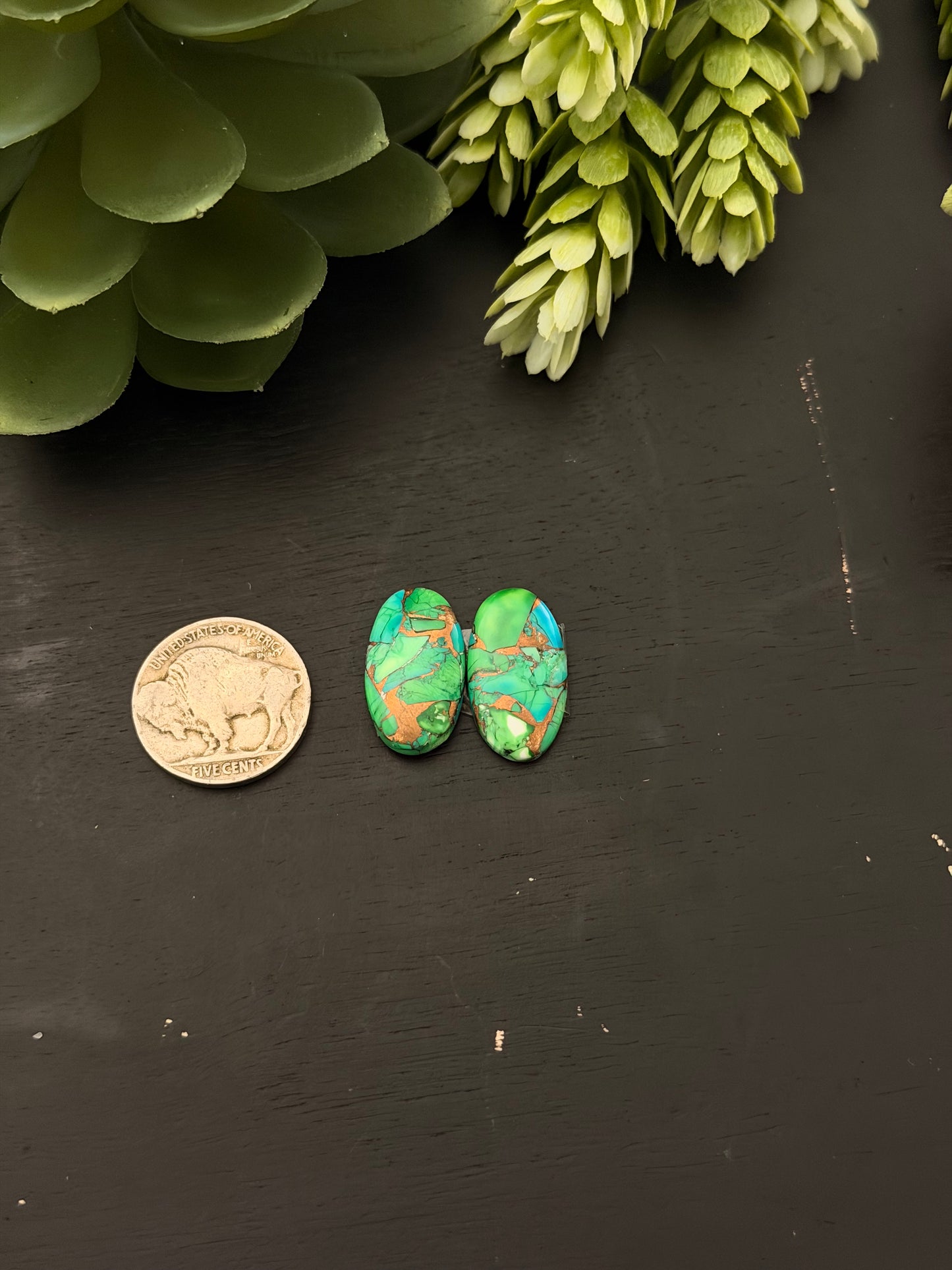 Peacock Dahlia Composite Earring Set