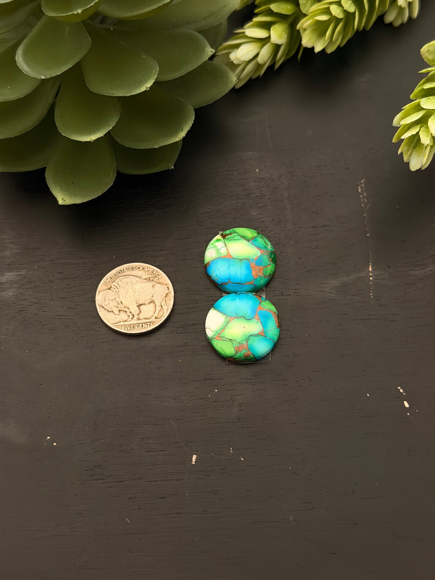Peacock Dahlia Composite Earring Set