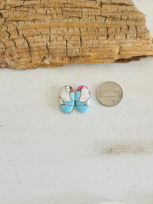 Cotton Candy Dahlia Composite Matching Earring Cabs