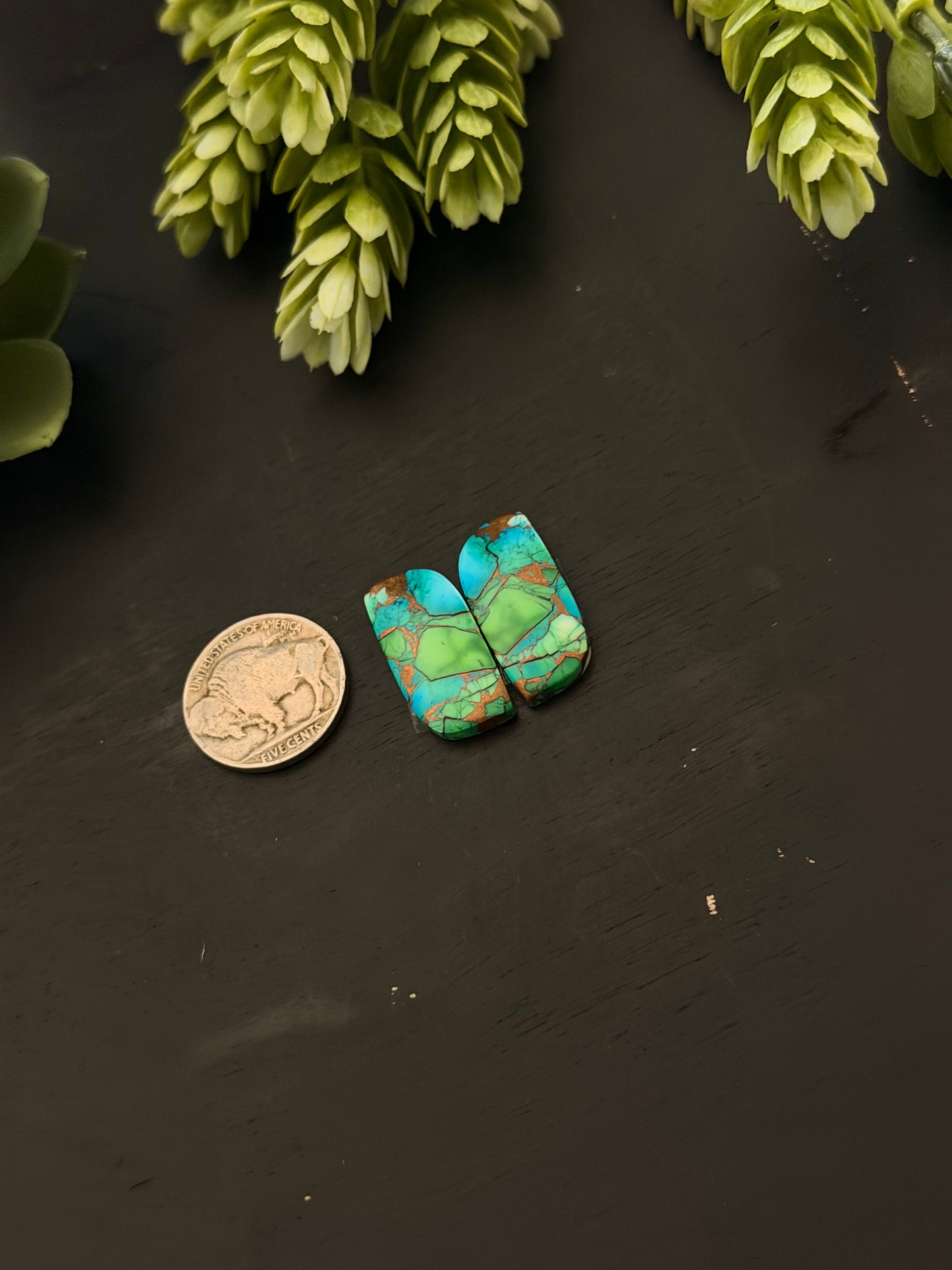Peacock Dahlia Composite Earring Set