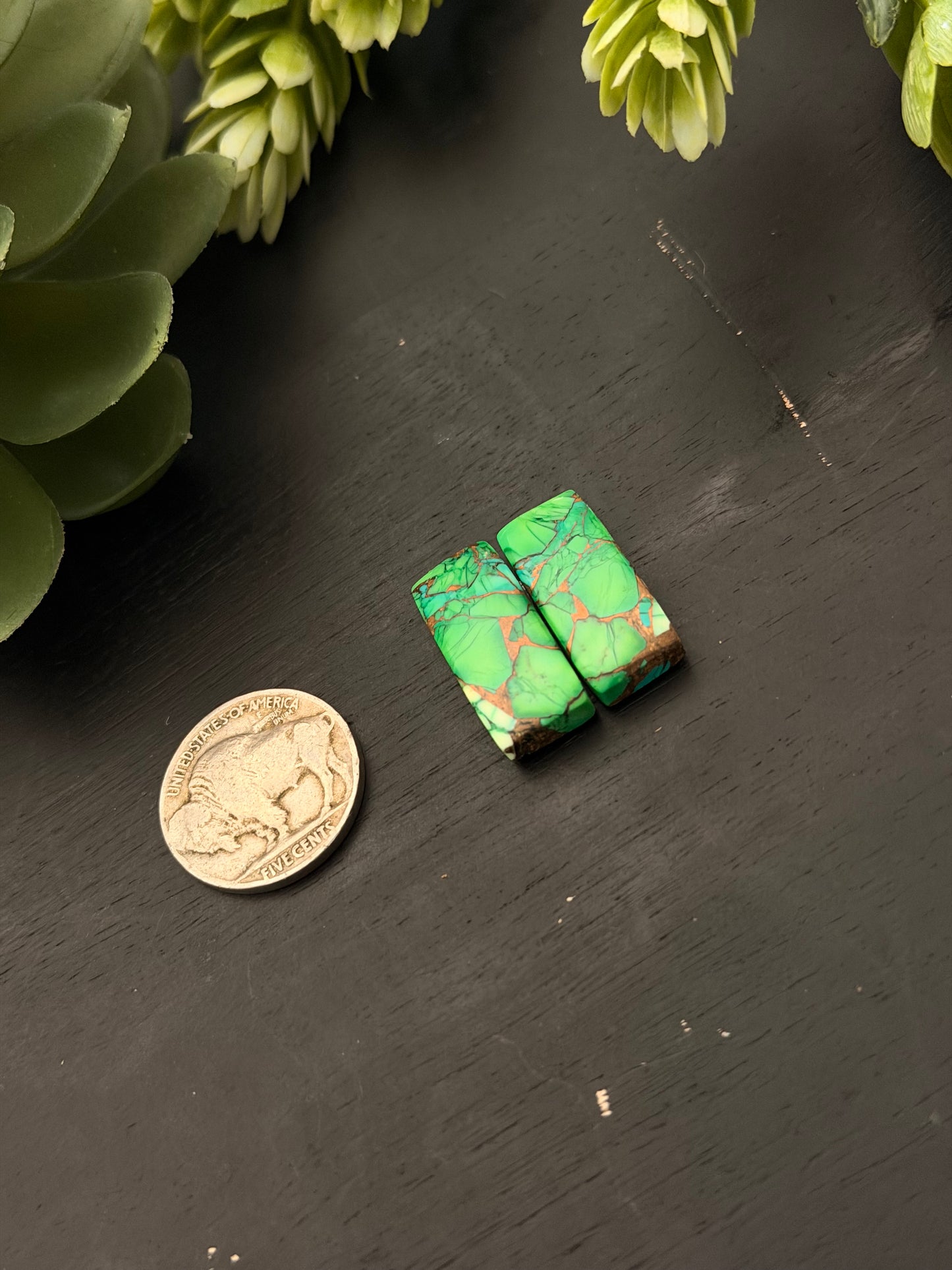 Peacock Dahlia Composite Earring Set