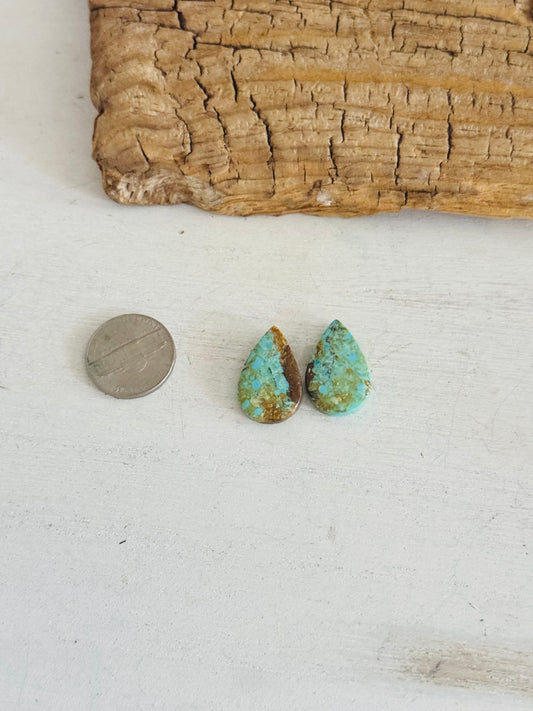 #8 Turquoise Earring Pair Cabs