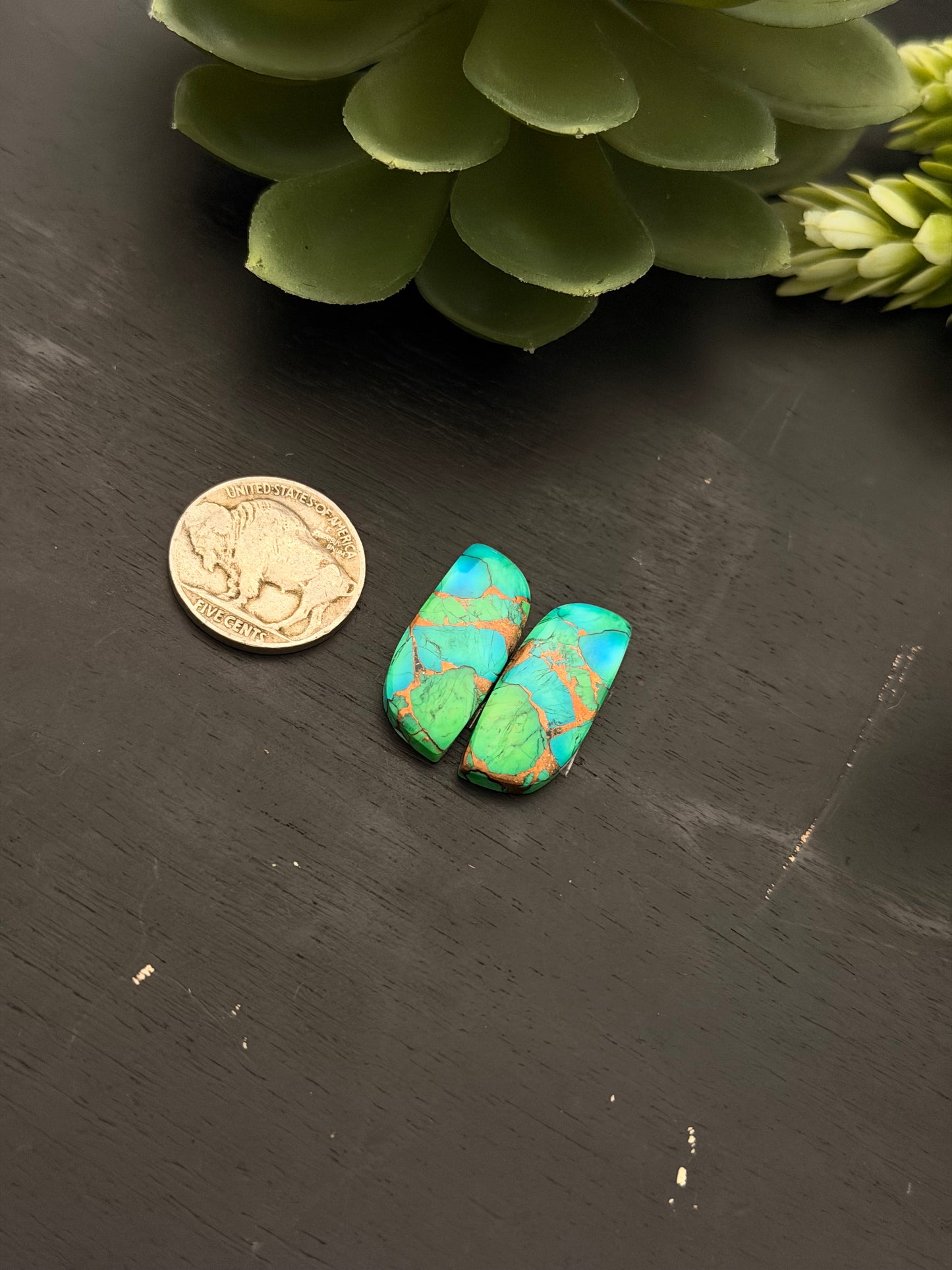 Peacock Dahlia Composite Earring Set