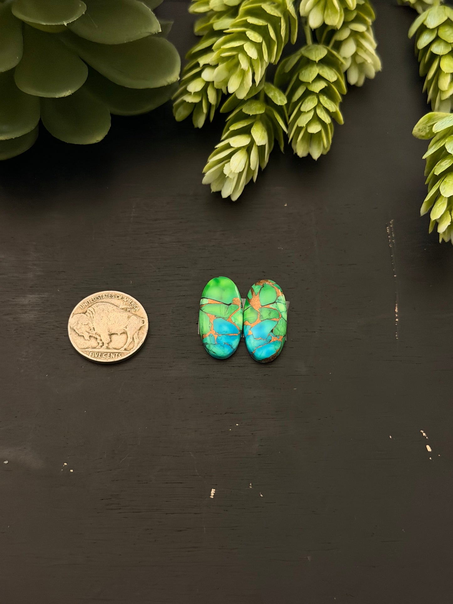 Peacock Dahlia Composite Earring Set