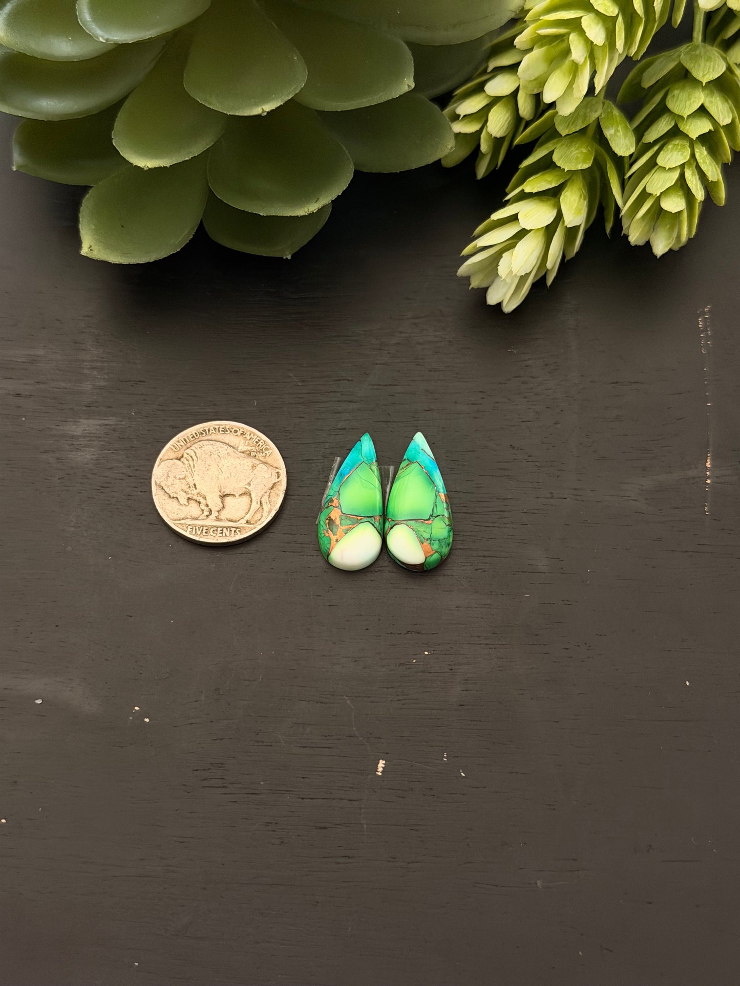 Peacock Dahlia Composite Earring Set