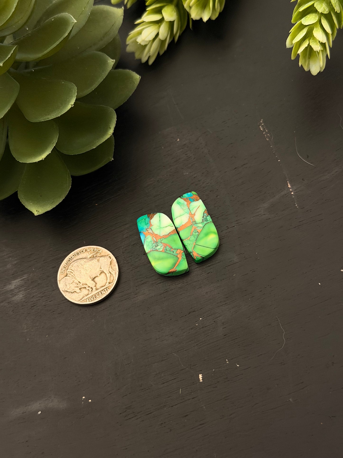 Peacock Dahlia Composite Earring Set