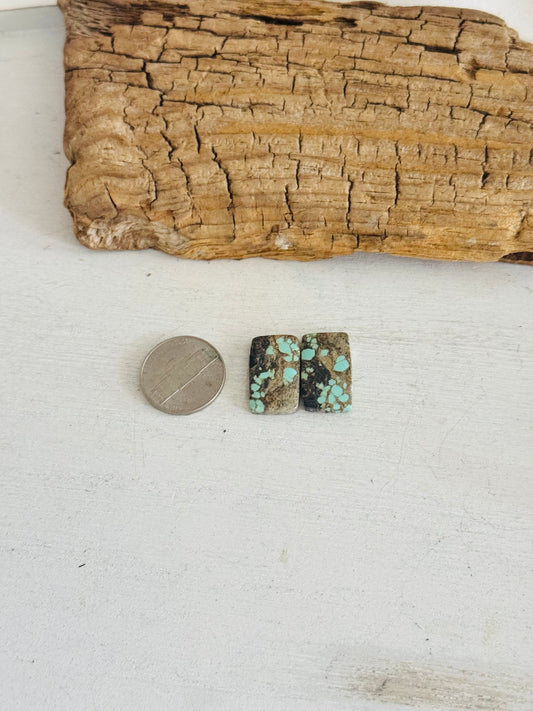 #8 Turquoise Earring Pair Cabs