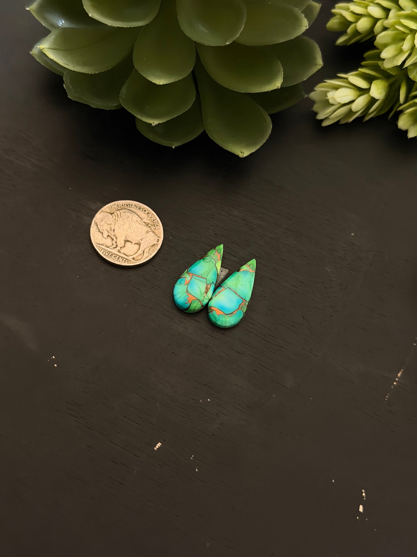 Peacock Dahlia Composite Earring Set