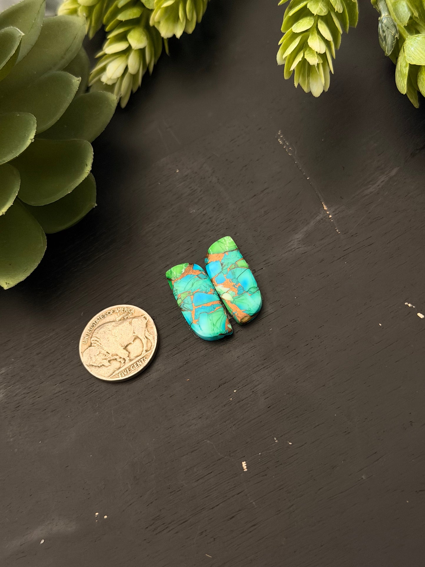 Peacock Dahlia Composite Earring Set