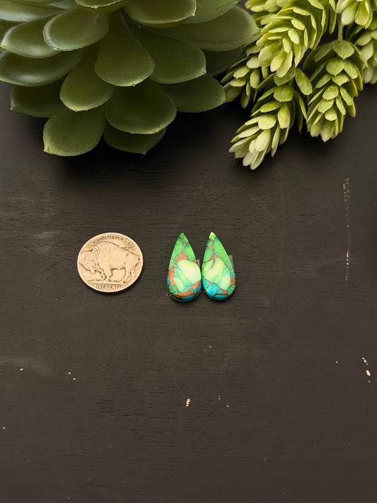 Peacock Dahlia Composite Earring Set