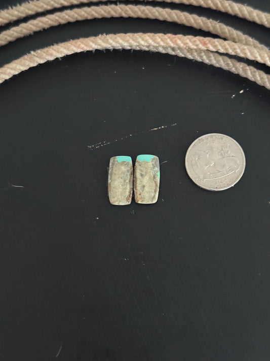 #8 Turquoise Earring Pair Cabs