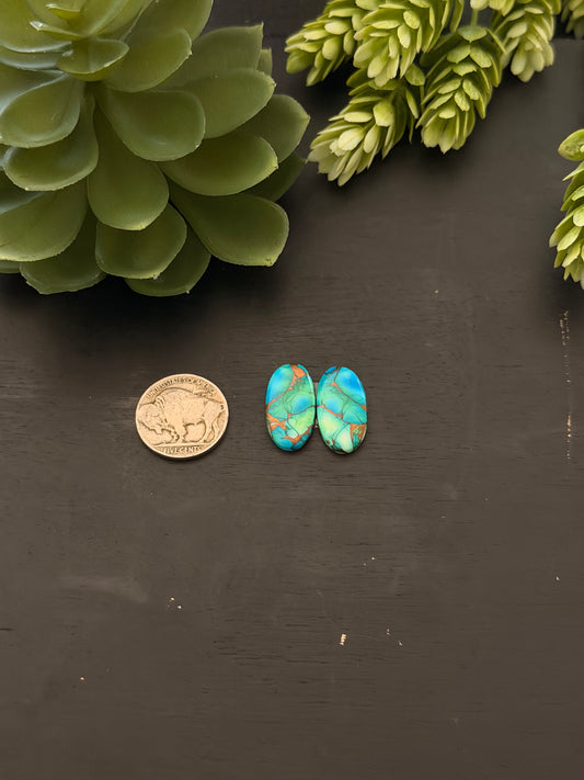 Peacock Dahlia Composite Earring Set