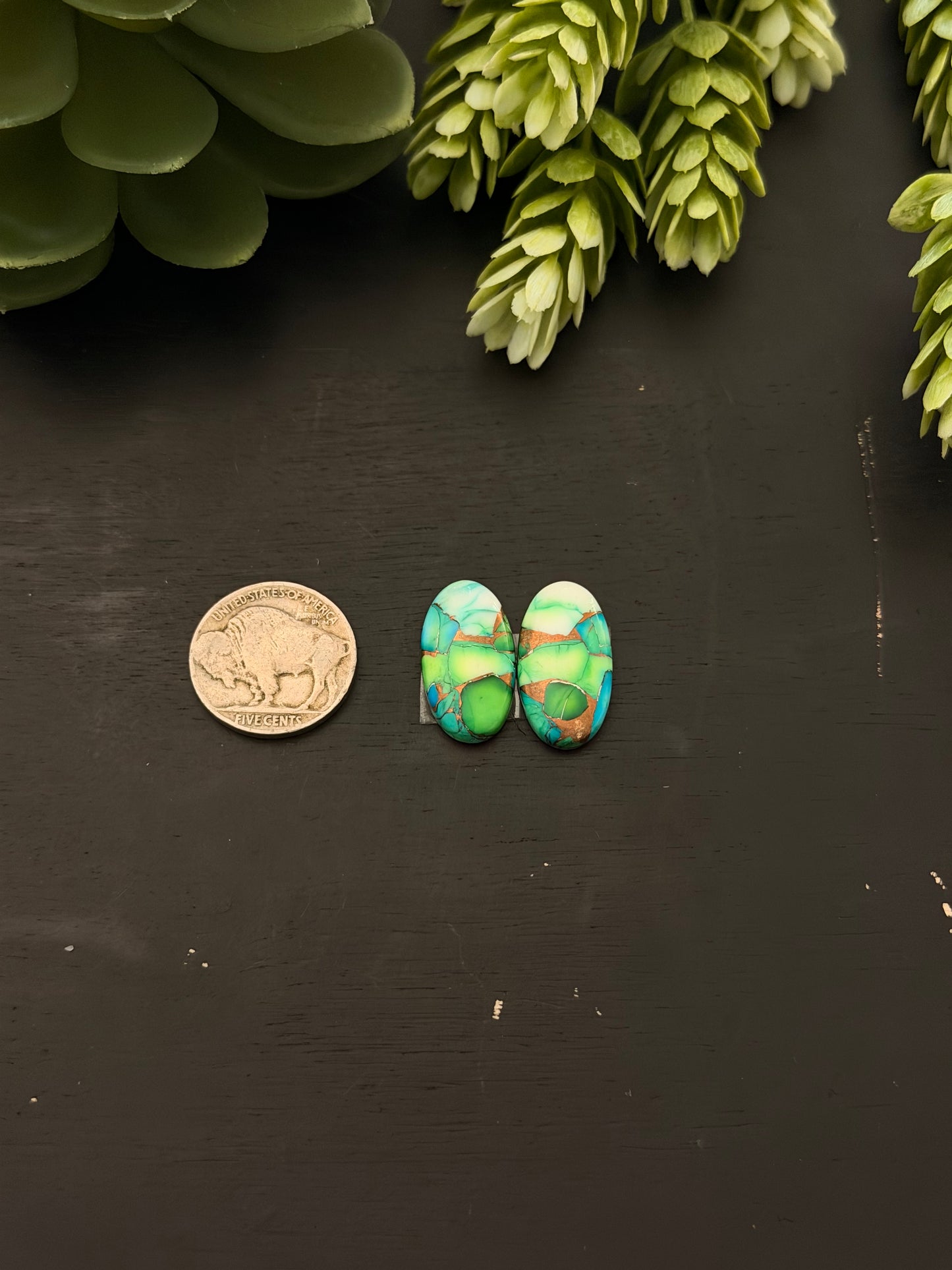Peacock Dahlia Composite Earring Set
