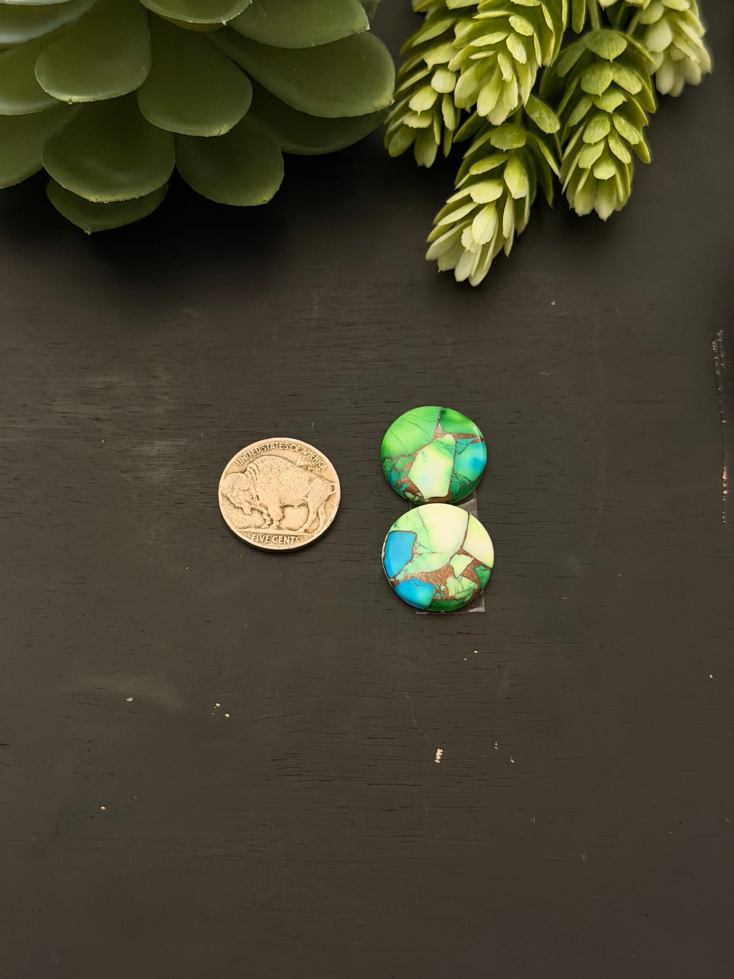 Peacock Dahlia Composite Earring Set