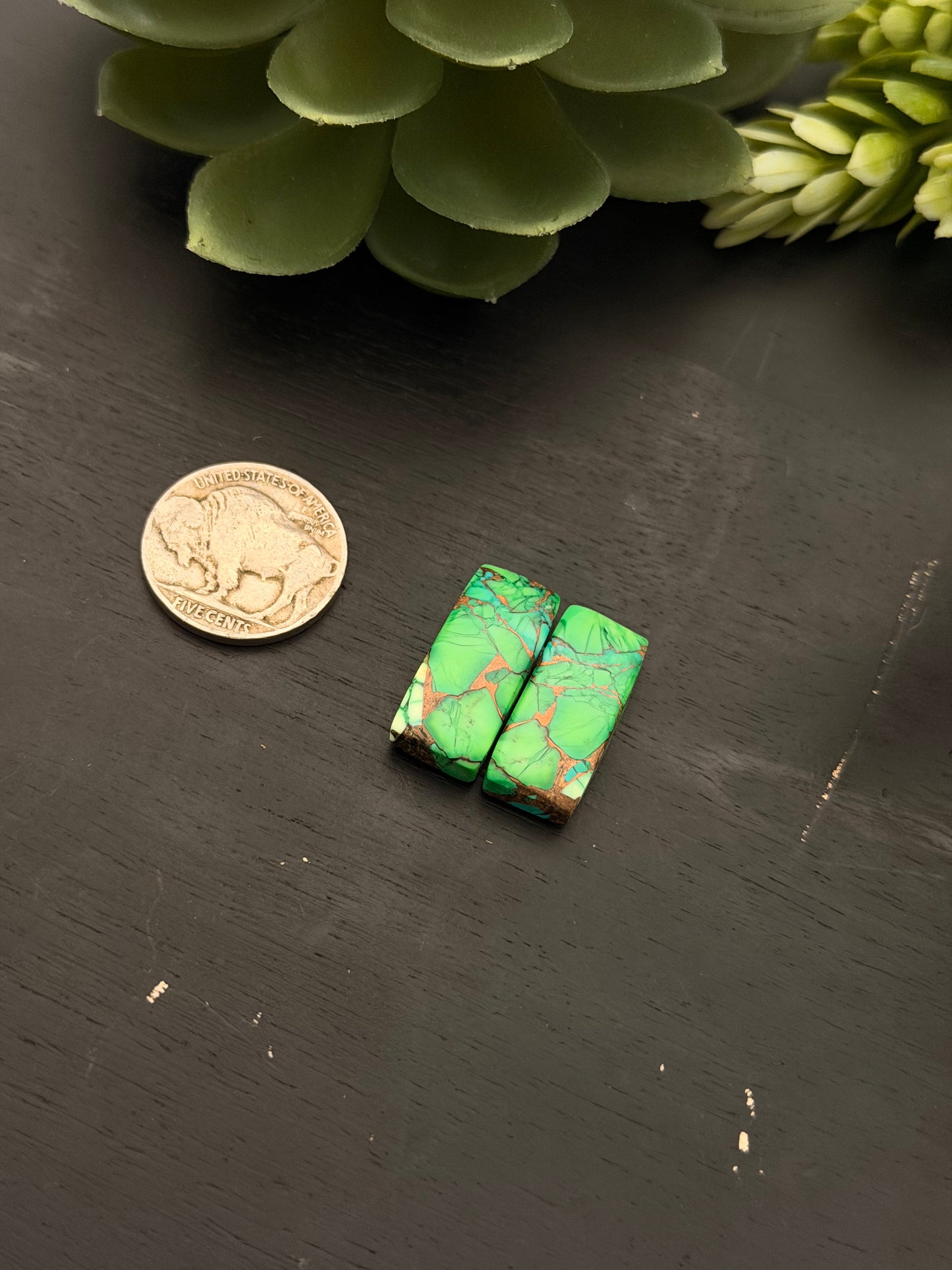 Peacock Dahlia Composite Earring Set
