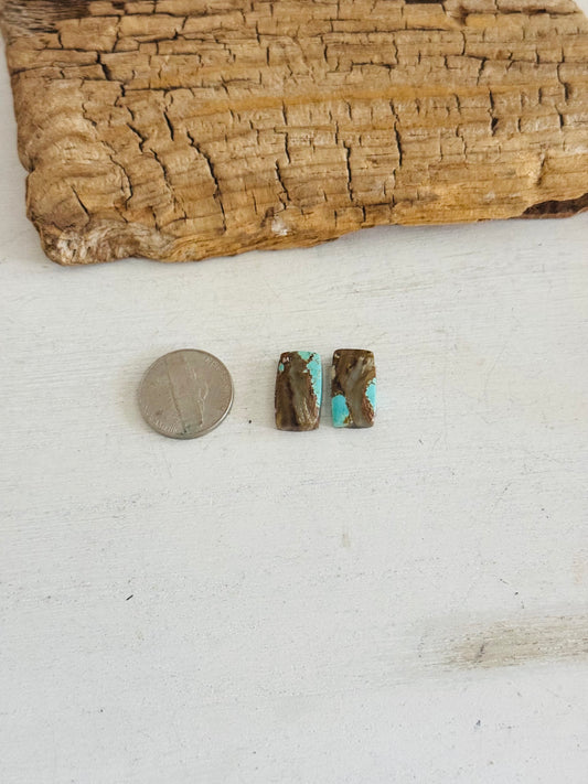 #8 Turquoise Earring Pair Cabs
