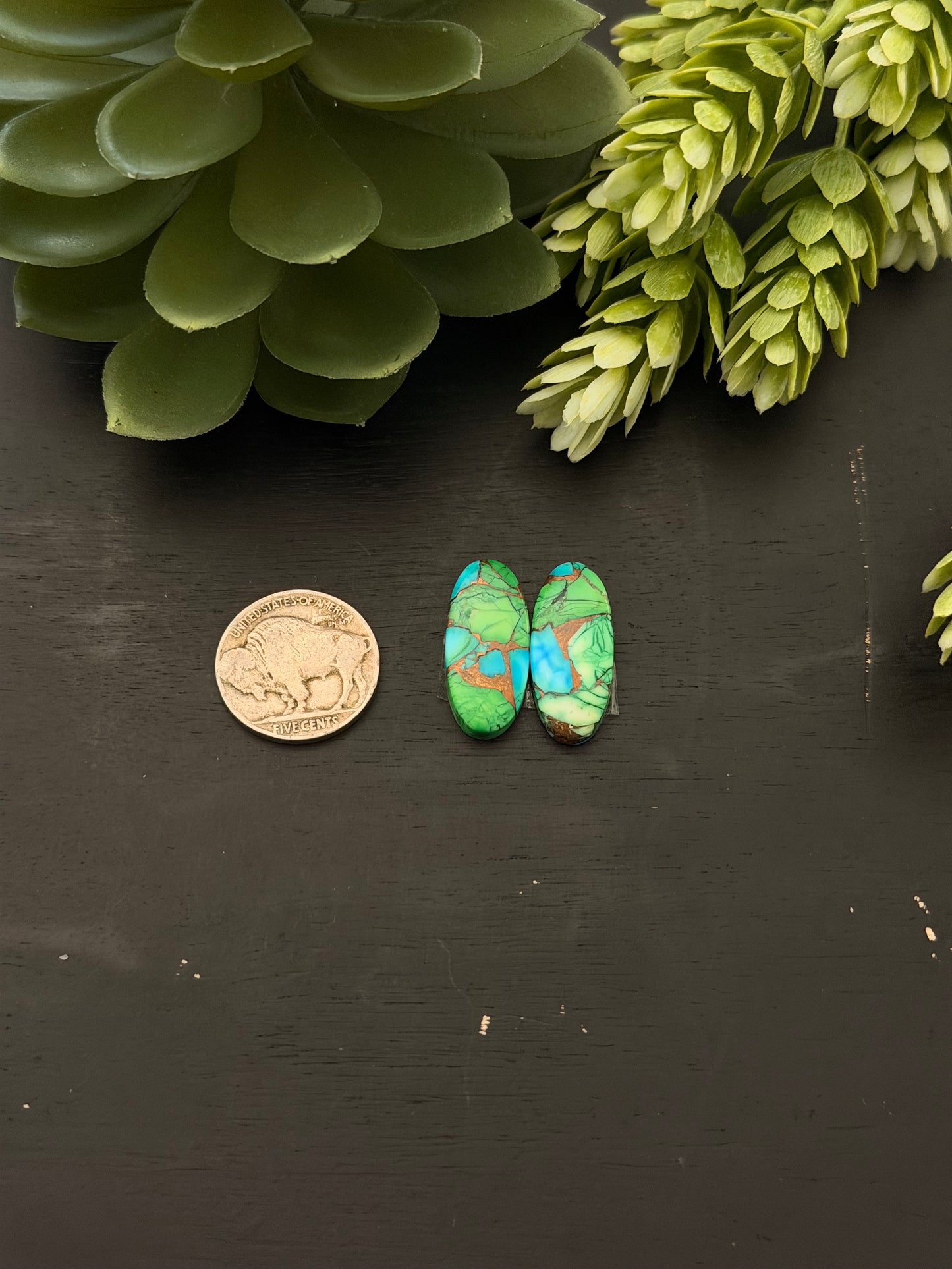 Peacock Dahlia Composite Earring Set
