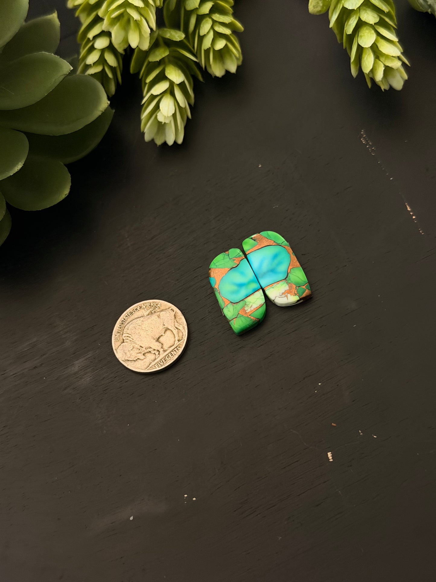 Peacock Dahlia Composite Earring Set
