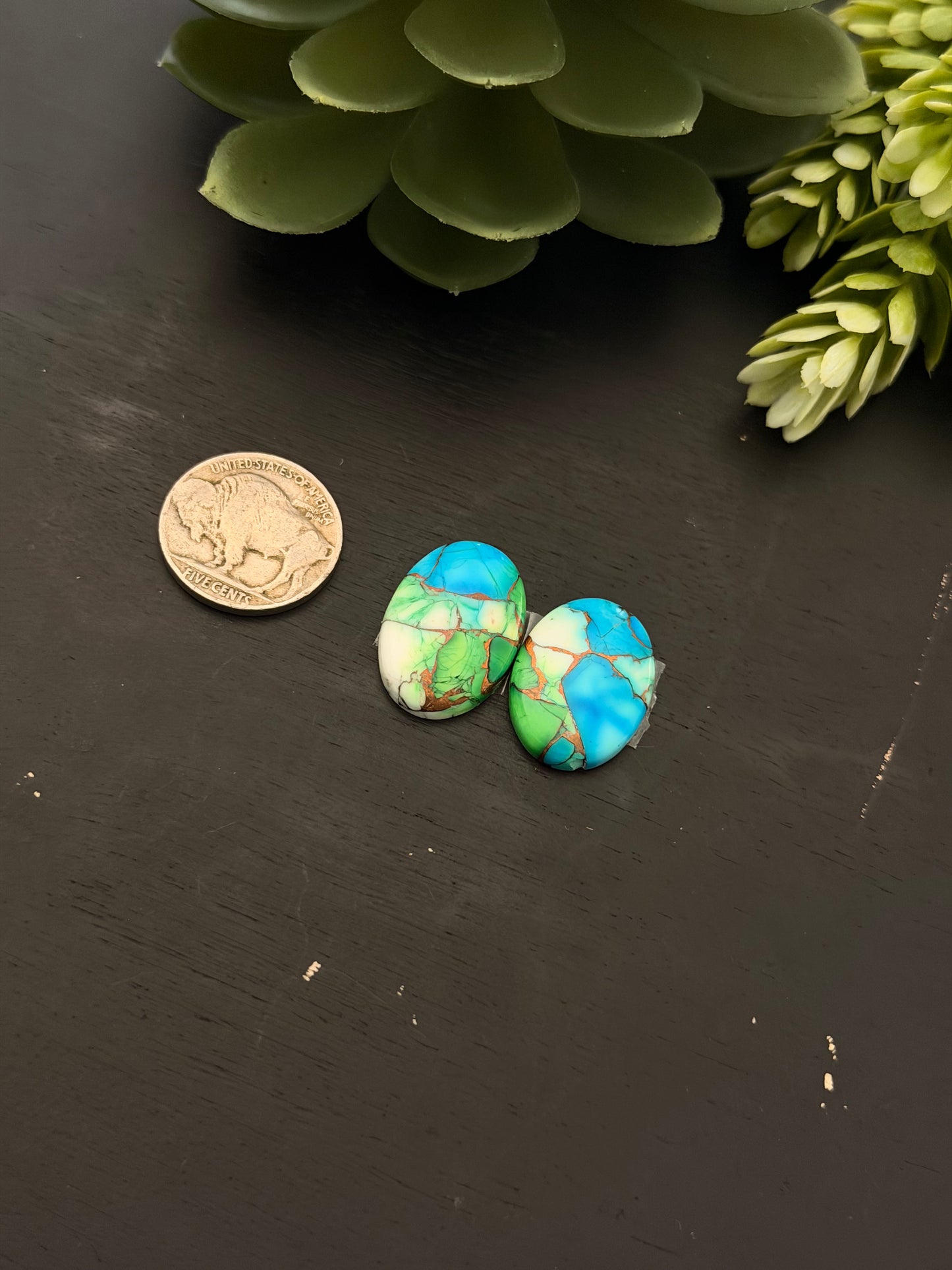 Peacock Dahlia Composite Earring Set